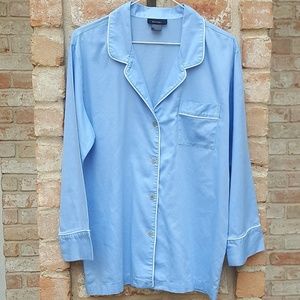 Natori blue pajama top long sleeves M